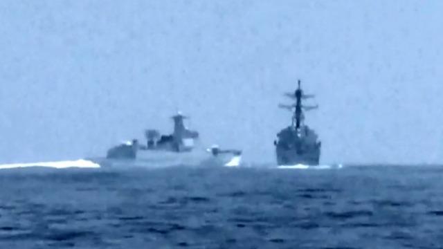 cbsn fusion video shows chinese warship coming near us missile ...